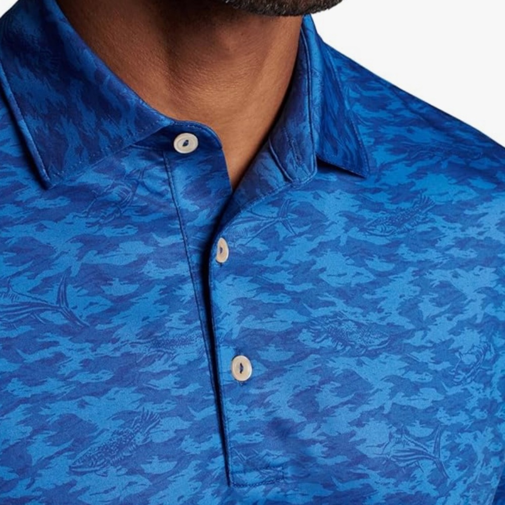 Peter Millar Fish Camo Performance Polo NWT